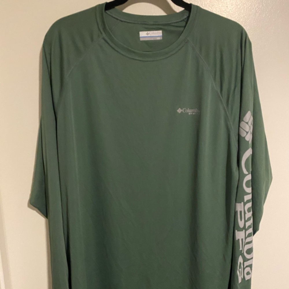 Columbia PFG Green long sleeve tee Fishing sz L